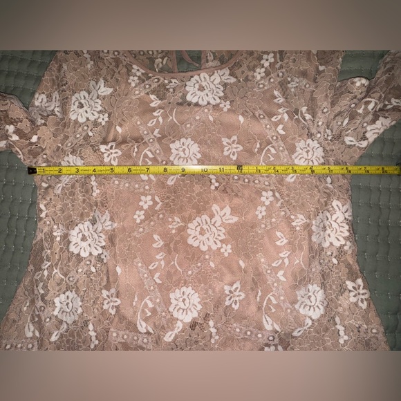 Altar'd State Rauma Dress Neutral Cream Floral Lace Mesh Long Sleeve Size M. EUC - Picture 3 of 12